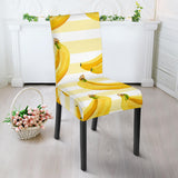 Banana Pattern Blackground Dining Chair Slipcover