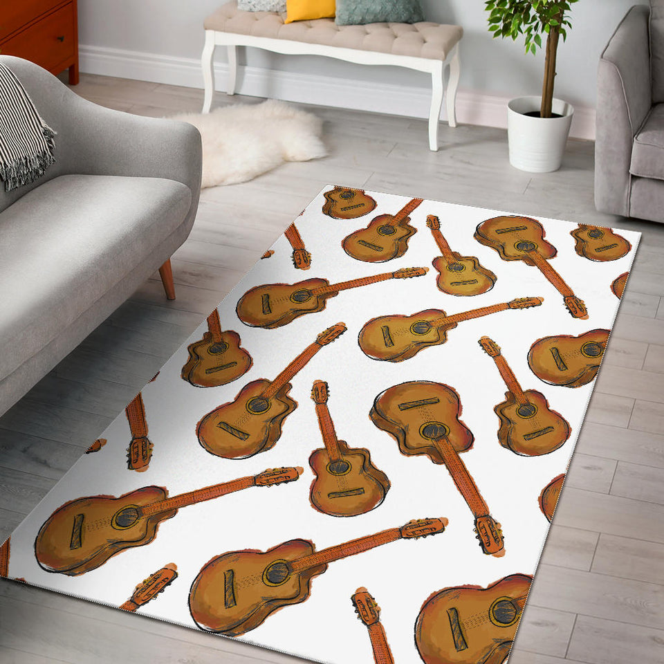 Paint Guitar Pattern Area Rug