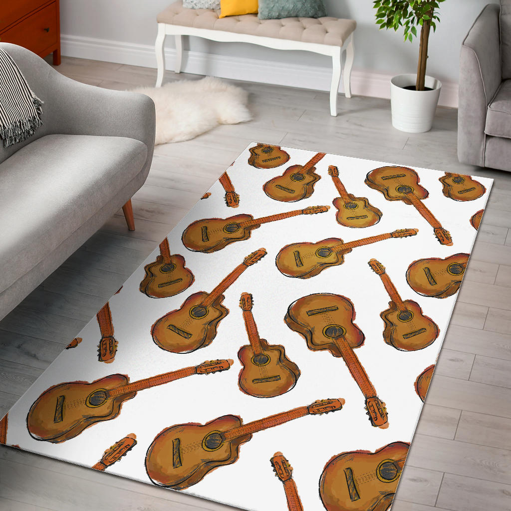 Paint Guitar Pattern Area Rug