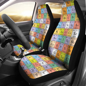 Chemistry Periodic Table Pattern Print Design 01 Universal Fit Car Seat Covers