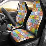 Chemistry Periodic Table Pattern Print Design 01 Universal Fit Car Seat Covers