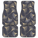 Gold Ginkgo Leaves Front And Back Car Mats