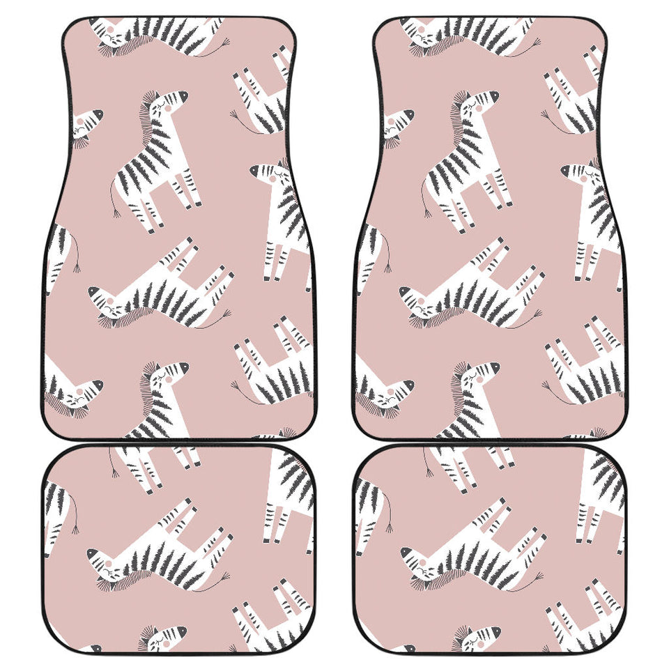 Cute Zebra Pattern Front And Back Car Mats