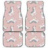Cute Zebra Pattern Front And Back Car Mats