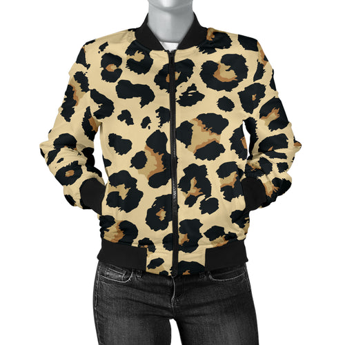 Leopard Print Design Pattern Women'S Bomber Jacket