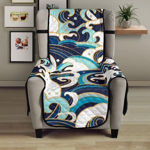 Japanese wave pattern Chair Cover Protector