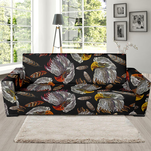 Eagle Pattern Print Design 05 Sofa Slipcover
