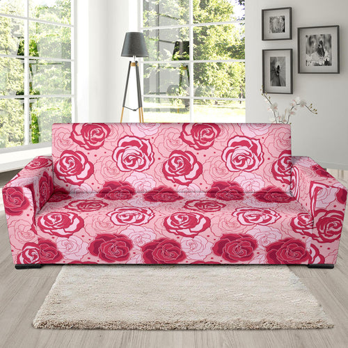 Rose Pattern Print Design 02  Sofa Slipcover
