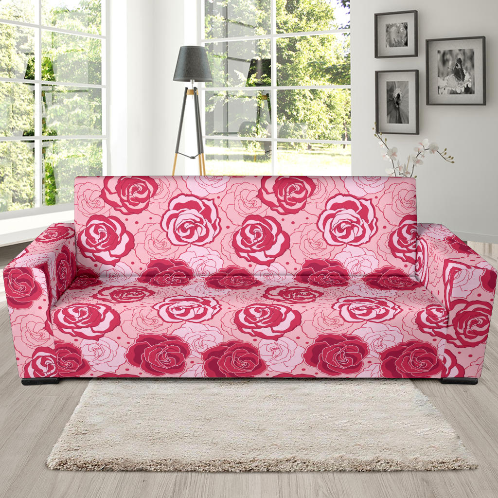 Rose Pattern Print Design 02  Sofa Slipcover