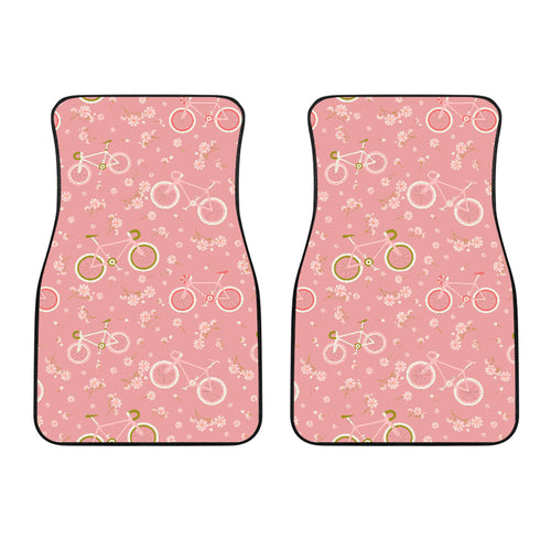 Bicycle Pattern Print Design 02 Front Car Mats