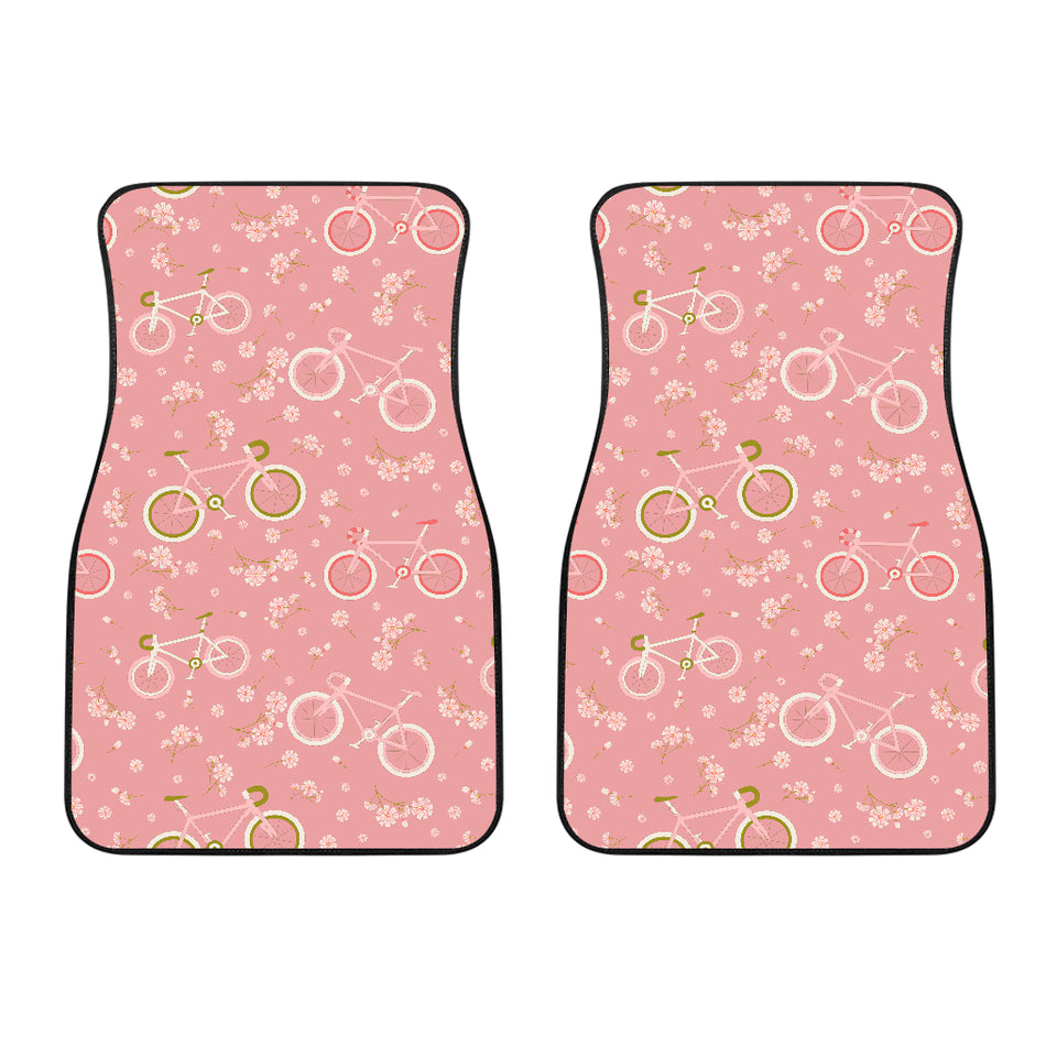 Bicycle Pattern Print Design 02 Front Car Mats