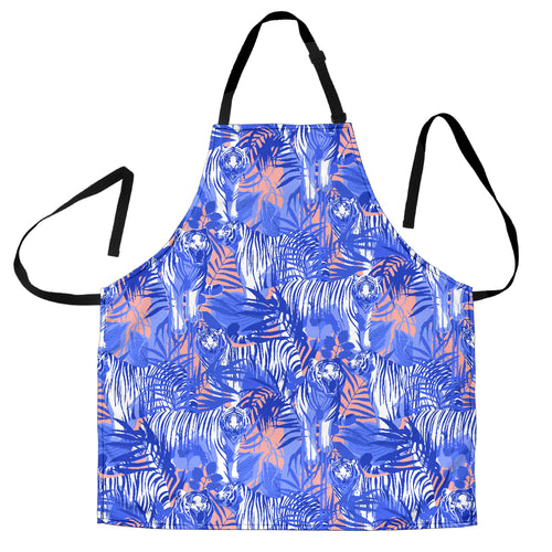 White Bengal Tigers Pattern Adjustable Apron