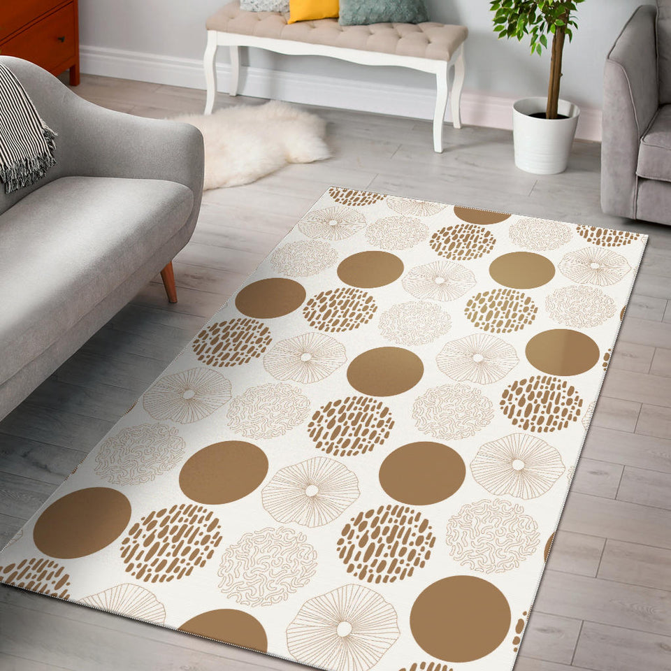 Gold Texture Mushroom Pattern Area Rug