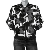 Crow Illustration Pattern Women'S Bomber Jacket