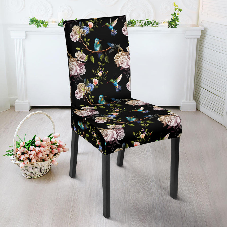 Hummingbird Pattern Print Design 03 Dining Chair Slipcover