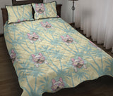 French bulldog hawaii blackground Quilt Bed Set