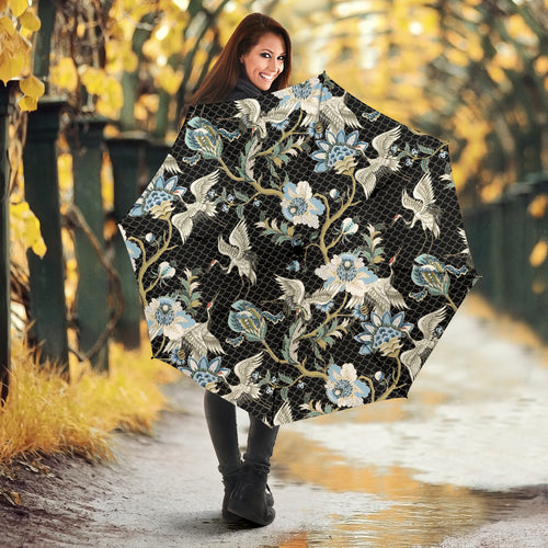 Japanese Crane Ornament Elements Umbrella