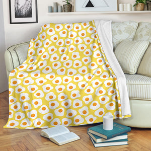 Fried Eggs Pattern Print Design 05 Premium Blanket