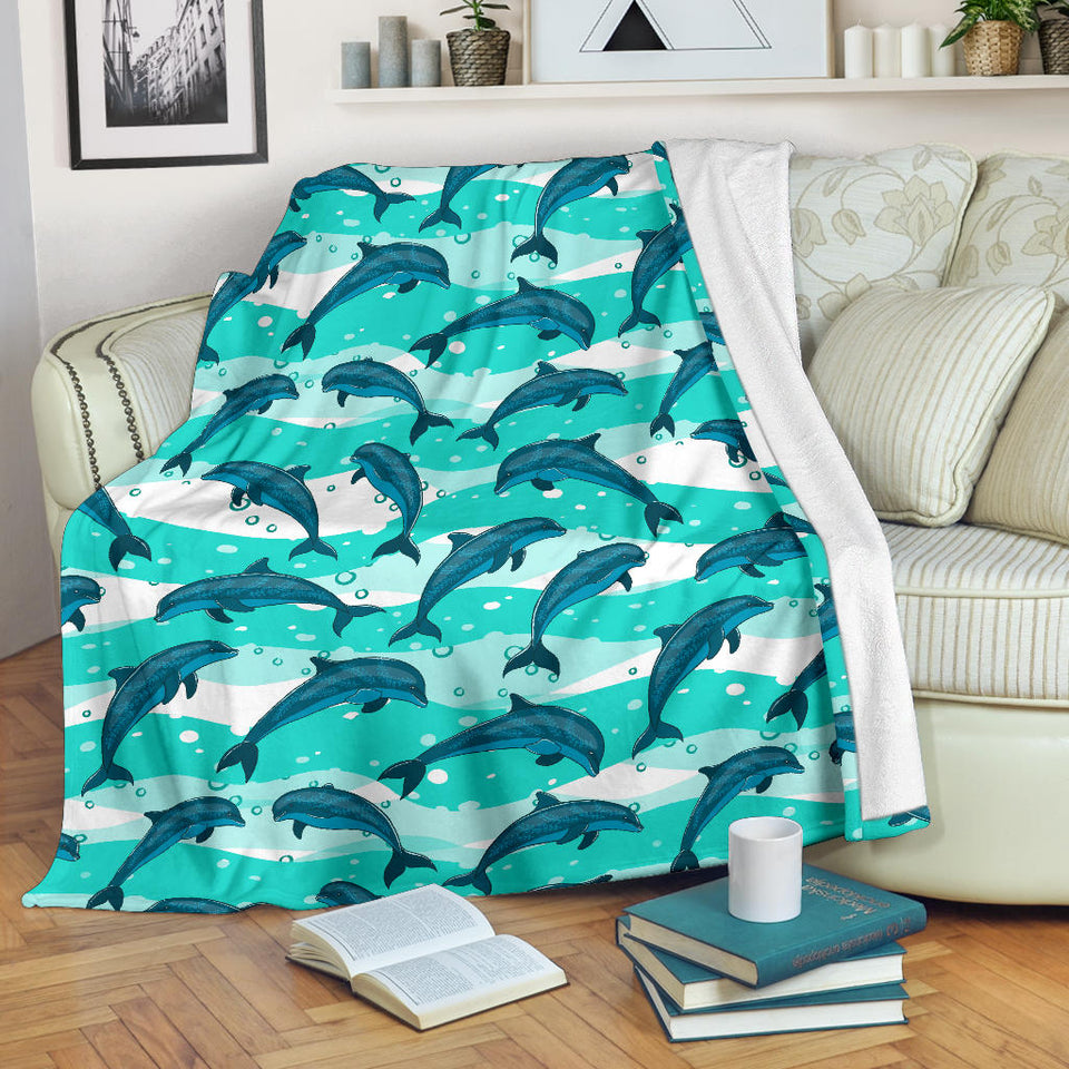 Dolphin Sea Pattern Premium Blanket