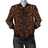 Coffee Bean Pattern Women'S Bomber Jacket