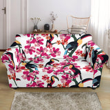 Toucan Flower Design Pattern Loveseat Couch Slipcover