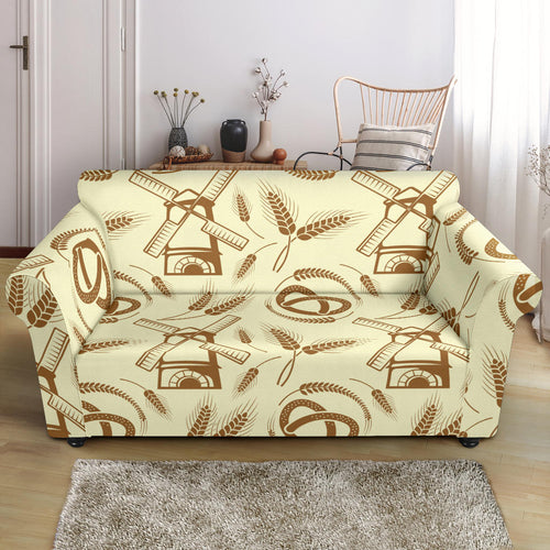 Windmill Wheat Pattern Loveseat Couch Slipcover