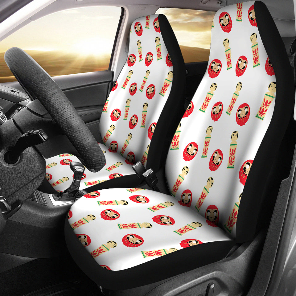 Daruma Japanese Wooden Doll Universal Fit Car Seat Covers
