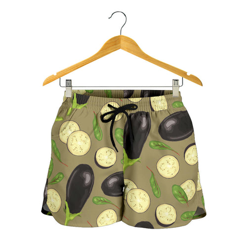 Eggplant Pattern Print Design 02 Women Shorts