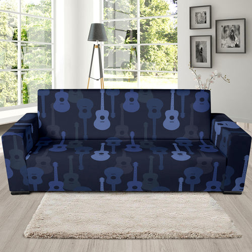Blue Theme Guitar Pattern Sofa Slipcover