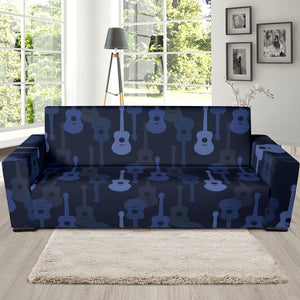 Blue Theme Guitar Pattern Sofa Slipcover