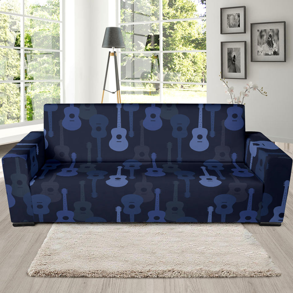 Blue Theme Guitar Pattern Sofa Slipcover