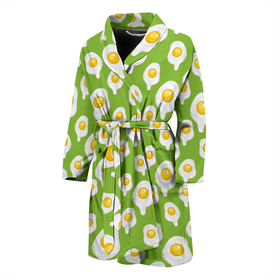 Fried Eggs Pattern Print Design 01 Men's Bathrobe