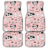 Cows Milk Product Pink Background Front And Back Car Mats