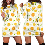 Oranges Leaves Pattern Women'S Hoodie Dress