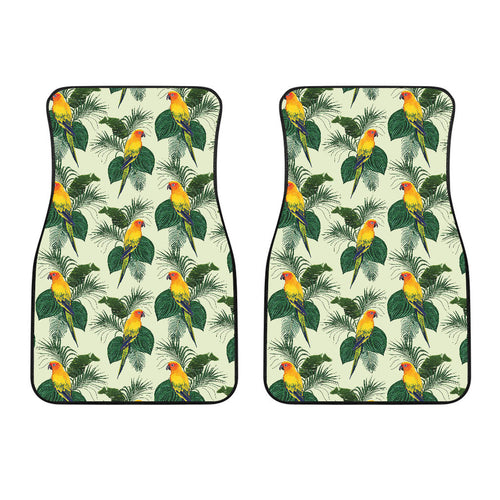 Beautiful Parrot Palm Leaves Pattern Front Car Mats