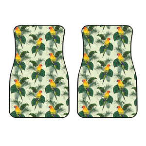 Beautiful Parrot Palm Leaves Pattern Front Car Mats