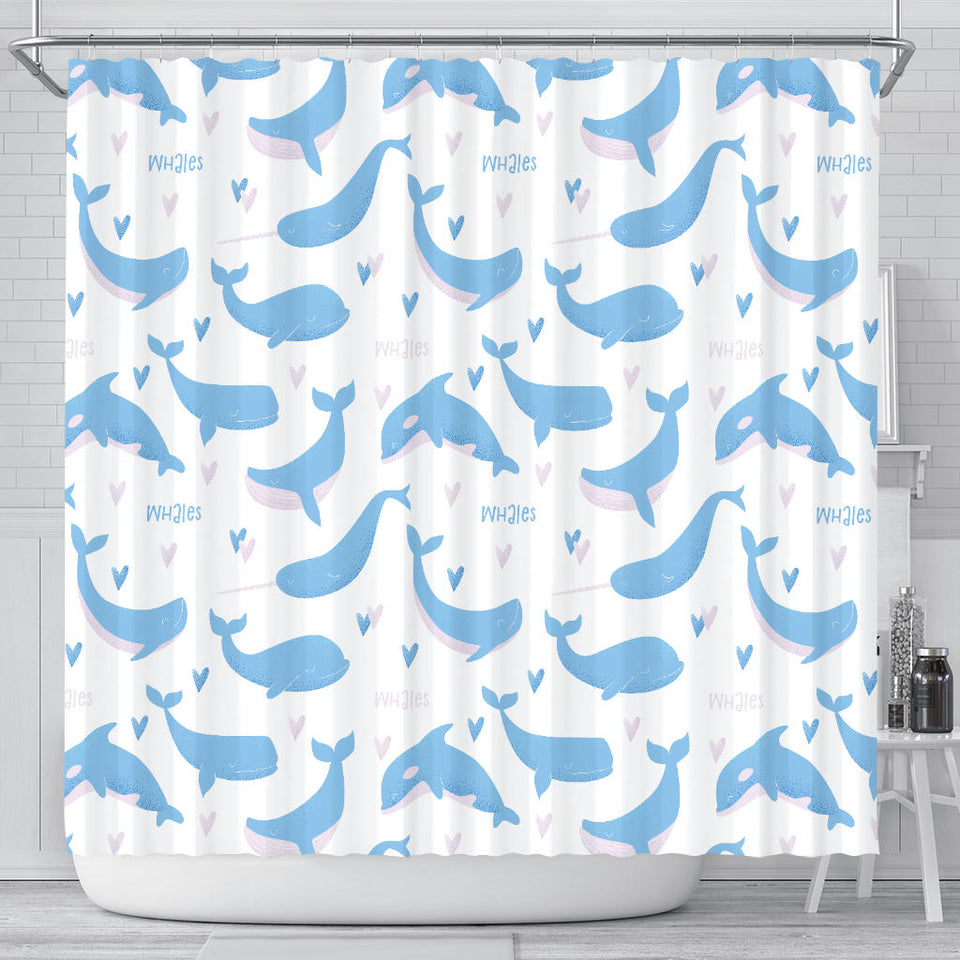 Blue Whale Pattern Shower Curtain Fulfilled In US