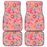 Colorful Candy Pattern Front And Back Car Mats