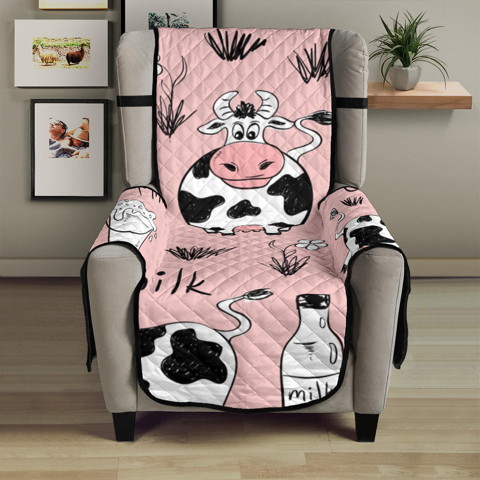 Cows milk product pink background Chair Cover Protector