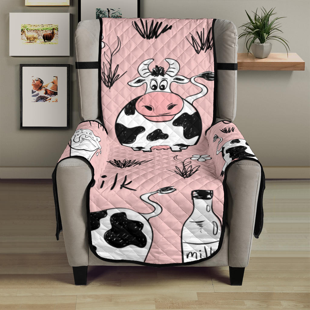 Cows milk product pink background Chair Cover Protector