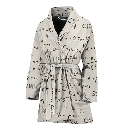 Chemistry Periodic Table Pattern Print Design 04 Women's Bathrobe
