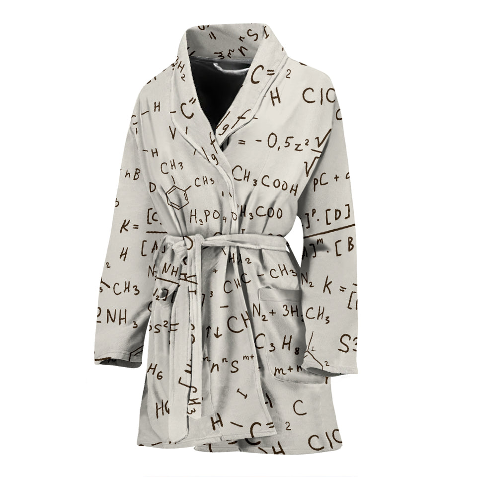 Chemistry Periodic Table Pattern Print Design 04 Women's Bathrobe