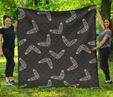 Hand Drawn Boomerang Australian Aboriginal Ornament Premium Quilt