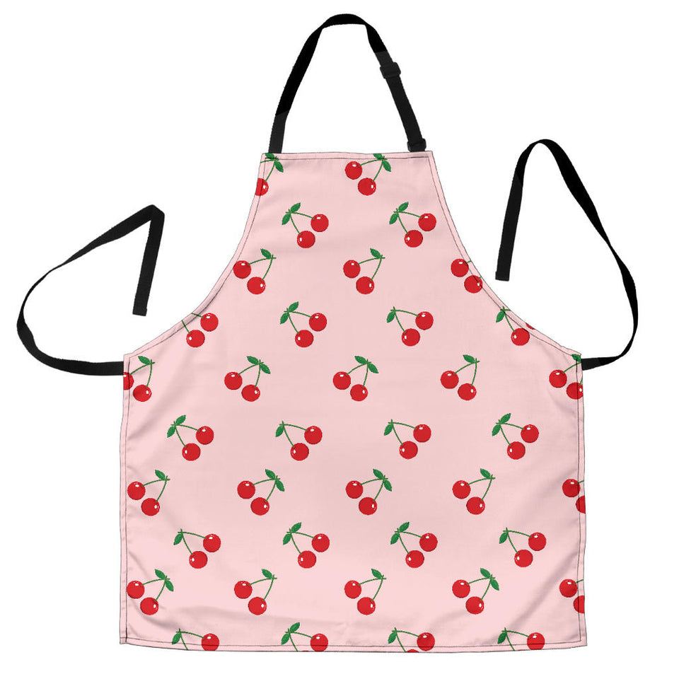 Cherry Pattern Pink Background Adjustable Apron