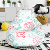 Clock Time Pattern Blackground Bean Bag Cover