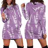 Lavender Flowers Purple Pattern Women'S Hoodie Dress