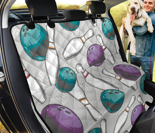 Bowling Ball And Pin Gray Background Dog Car Seat Covers
