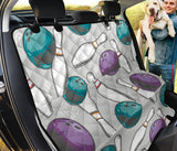 Bowling Ball And Pin Gray Background Dog Car Seat Covers
