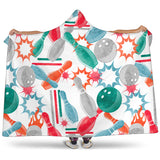 Watercolor Bowling Pattern Hooded Blanket