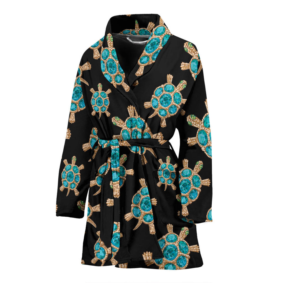 Sea Turtle Blue Stone Pattern Women'S Bathrobe
